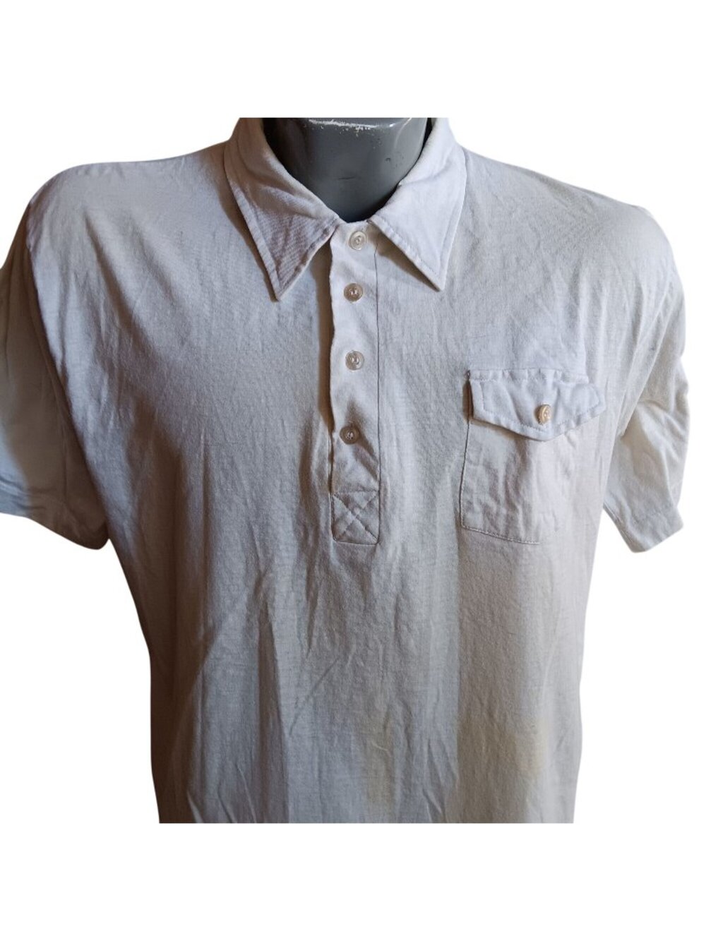 Sigallo Polo XL Shirt Vintage Single Stitch 1980's Distress Grandpa Buttery Thin